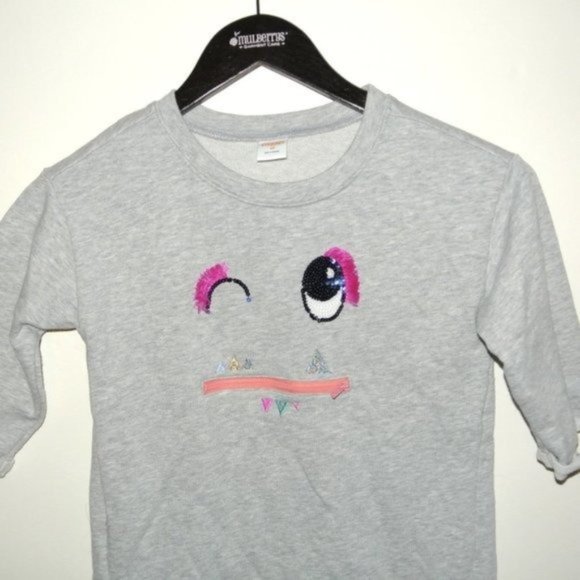Gymboree Heather Grey Funny Face Dress 10 Easy pull-on style Zip pocket accent - Picture 4 of 7